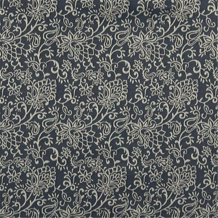 FINE-LINE 54 in. Wide Navy Blue, Contemporary Floral Jacquard Woven Upholstery Fabric FI3458988